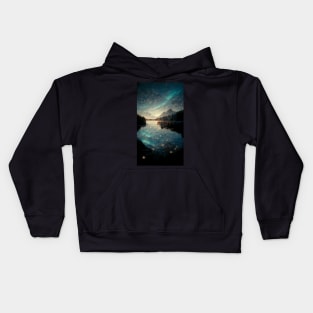 Sky full of stars at the lake Kids Hoodie